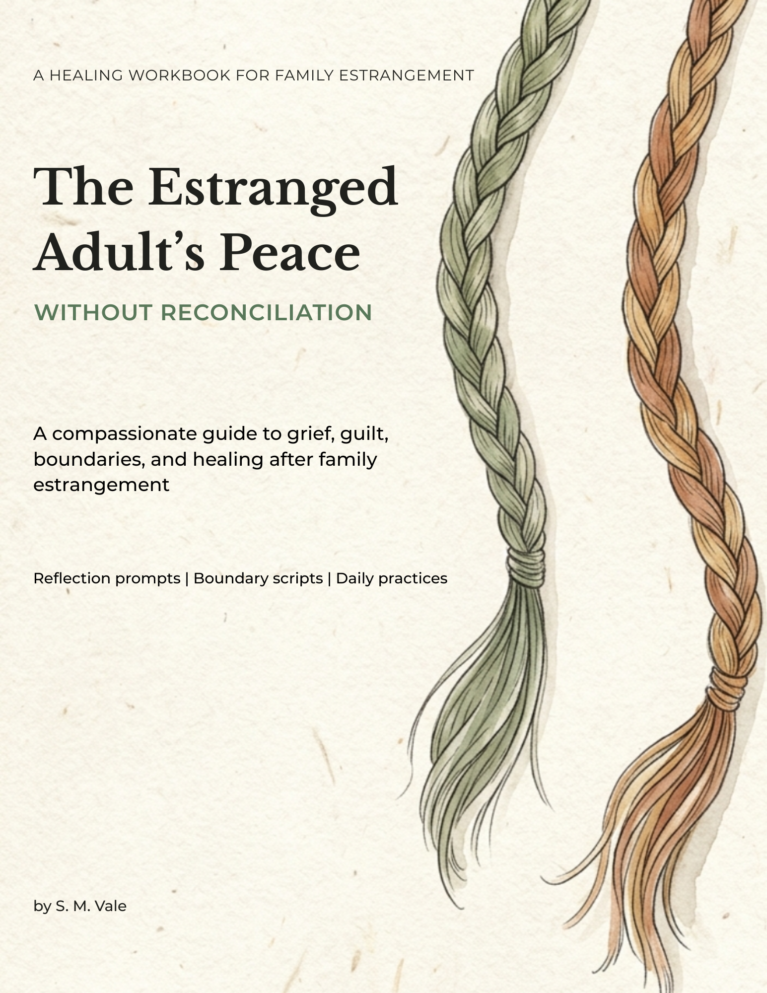 Cover of The Estranged Adult's Peace workbook by S. M. Vale